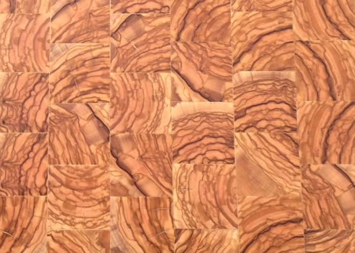 Parquet massif en bois de bout Olivier  - Brut