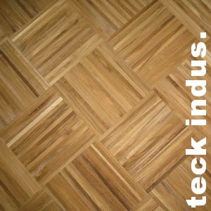 Parquet industriel Teck  Afrique - 14 x 10 x 280 mm - motif sur chants