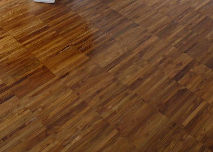 Parquet industriel Teck Afrique - 14 x 10 x 280 mm - motif sur chants