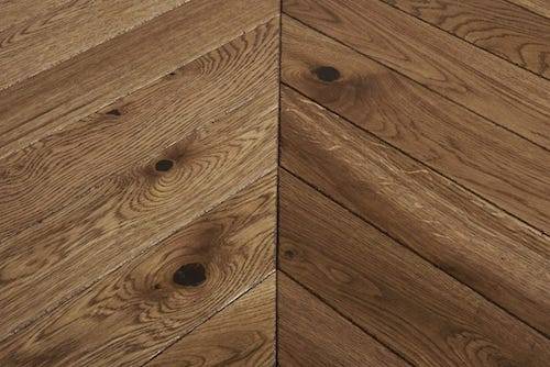 Parquet massif Haussmann à l'anglaise Pr/Bis - 14 x 90 mm - brossé