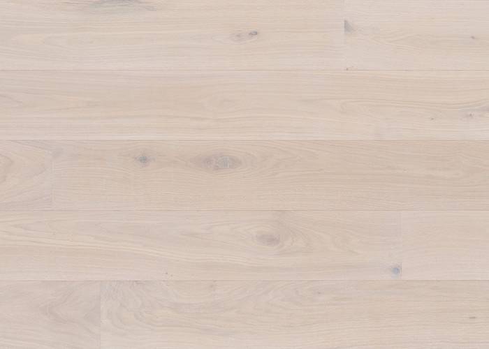 Parquet contrecollé Chêne Campagne - 14 x 190 x 1900 mm - brossé - verni mat - teinté blanc