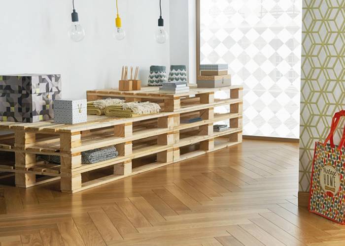 Parquet contrecollé Chêne Premier Bâton Rompu - 15 x 86 x 480 mm - verni incolore