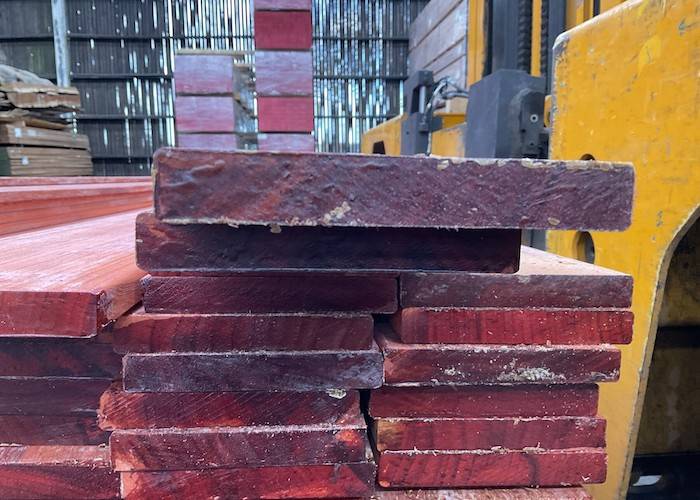 Lames de terrasse Padouk - 21 x 145 x 1200 - 2 faces lisses