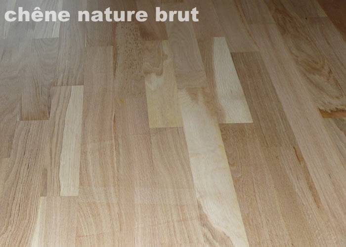 Parquet contrecollé Chêne Nature/Campagne - 12 x 90 mm - brut
