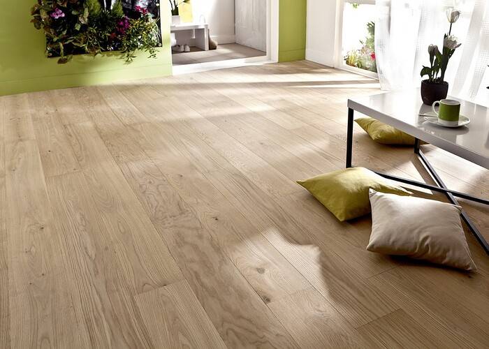 Parquet contrecollé Chêne Rustique - 14 x 180 mm - brossé - huilé aspect brut - PROMO