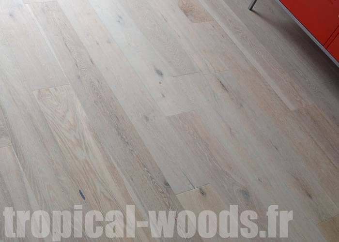 Parquet contrecollé Chêne Nature Bâton Rompu - 11 x 120 x 600 mm - verni ou huilé