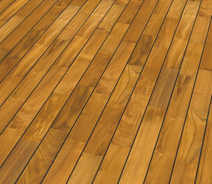 Parquet Pont de bateau Teck Asie - 12 x 90 mm - brut à jointer - double face - 1,296m2