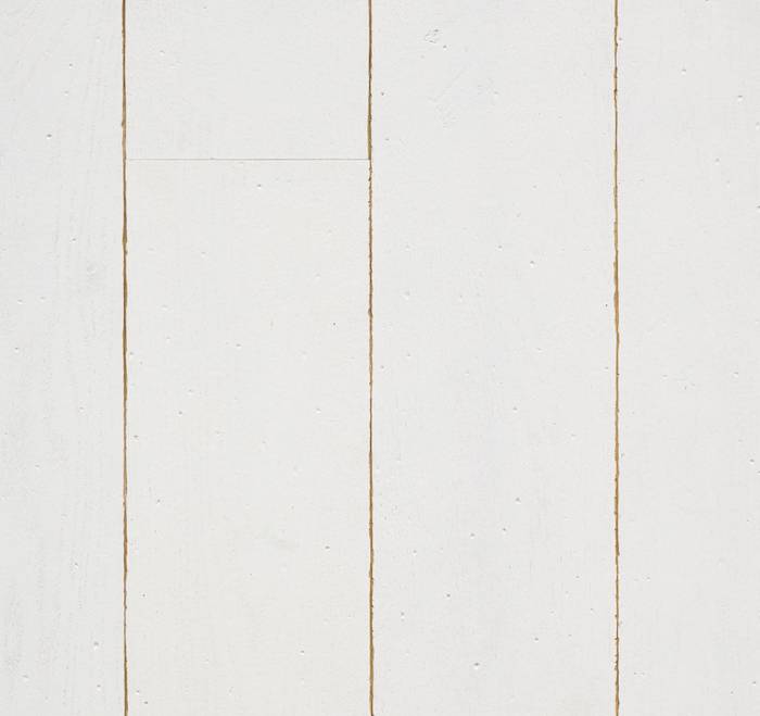 Parquet contrecollé en chêne peint - 14 x 150 mm - brossé - vieilli - blanc