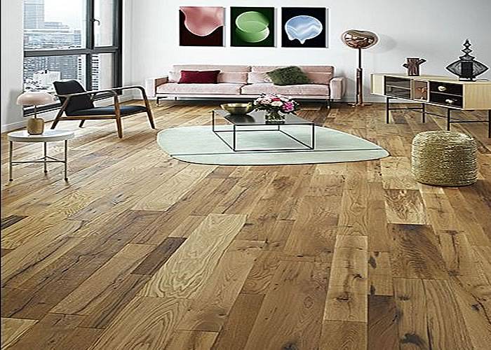 Parquet contrecollé Chêne recyclé Point Hongrie - 14 x 90 x 500 mm - brut
