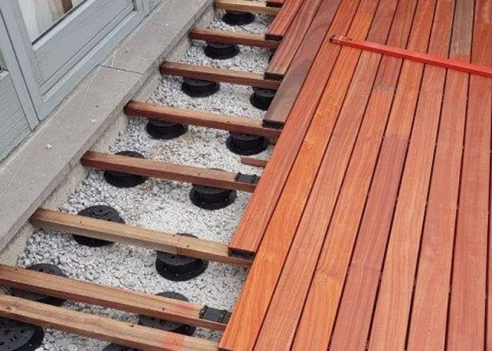 Lames de terrasse Padouk - 21 x 145 x 950-1550 mm - 2 faces lisses - KD
