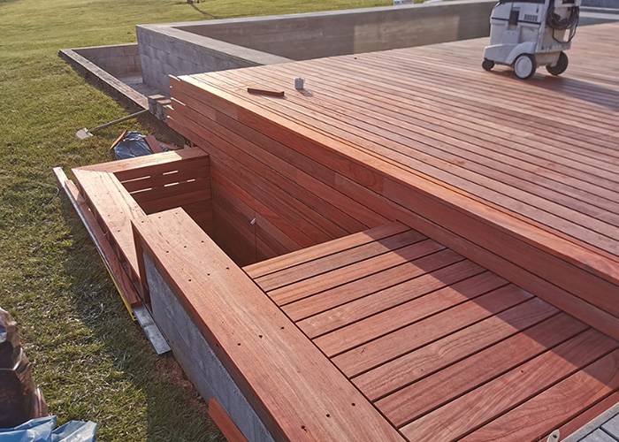 Lames de terrasse Padouk - 21 x 145 x 950-1550 mm - 2 faces lisses - KD