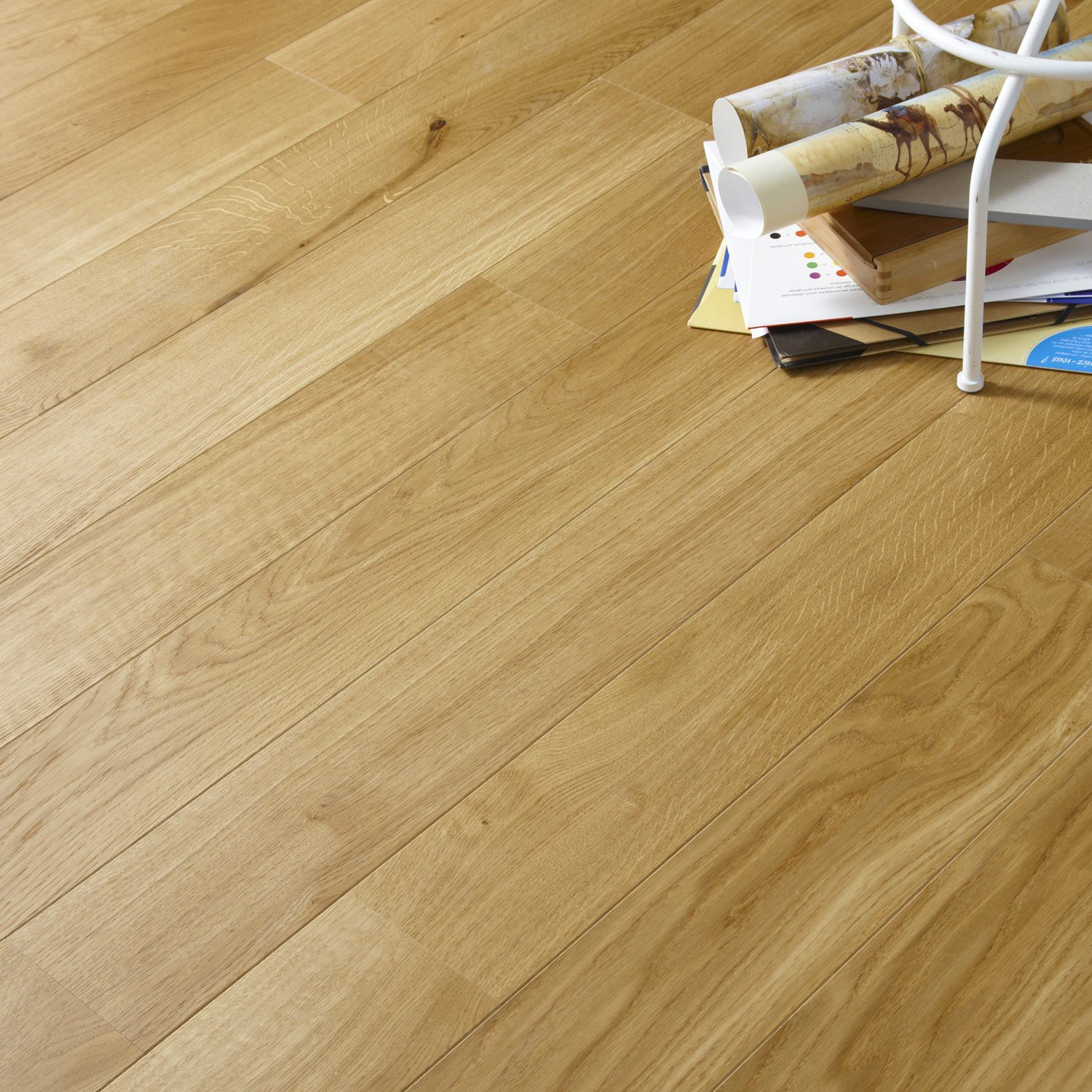 Parquet massif Chêne Premier bis - 14 x 130 mm - verni incolore