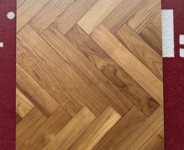 Parquet contrecollé Teck Select Bâton Rompu - 14 x 90 x 600 mm - huilé UV