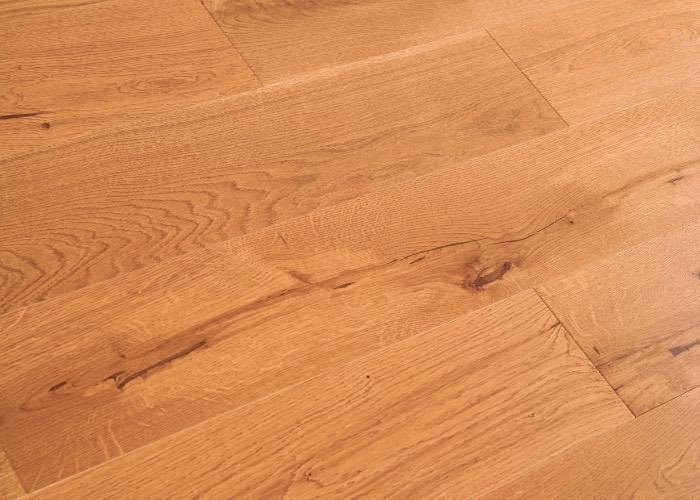 Parquet contrecollé Chêne Campagne - 15 x 230 mm - huilé UV - brossé