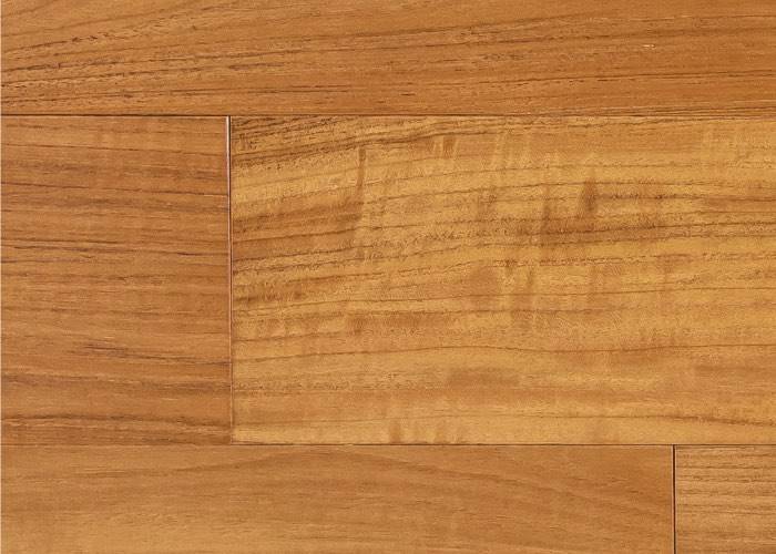 Parquet contrecollé Teck - 10 x 120 mm - brossé - huilé
