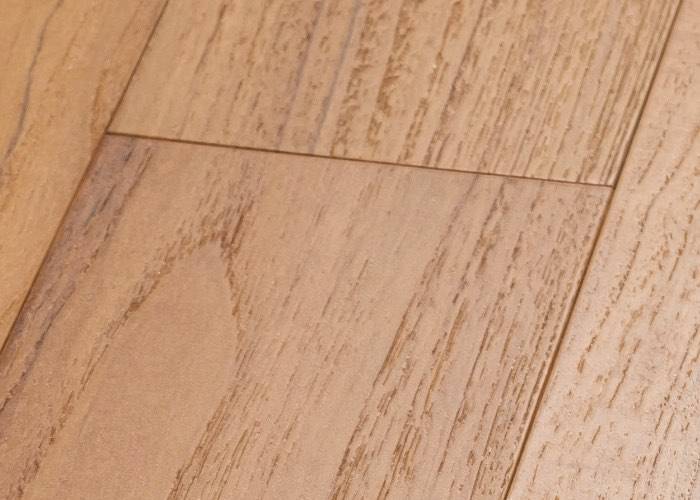 Parquet contrecollé Teck - 10 x 120 mm - brossé - huilé