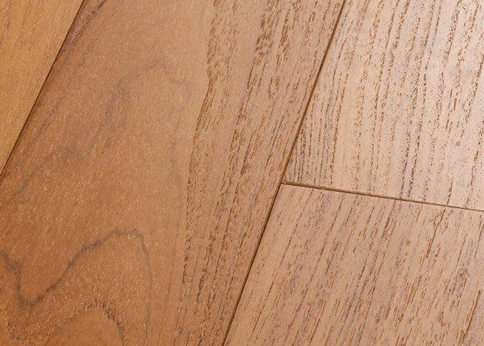 Parquet contrecollé Teck - 10 x 120 mm - brossé - huilé