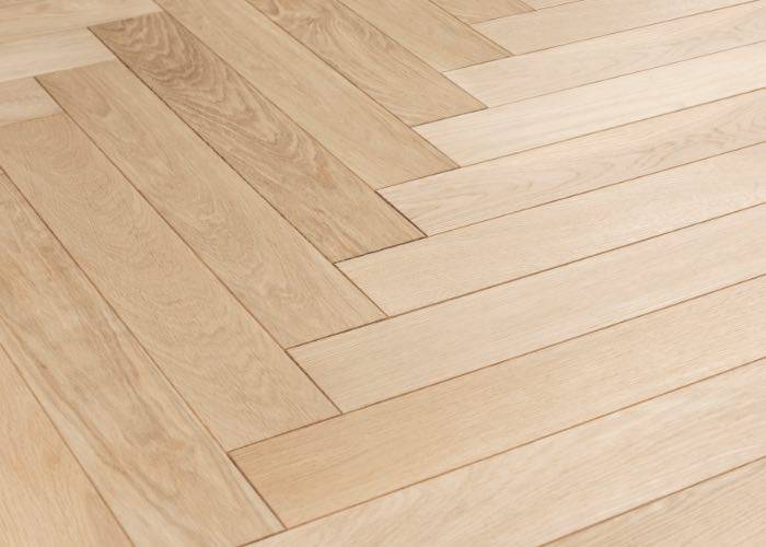 Parquet contrecollé Chêne Premier Bâton Rompu - 11 x 70 x 490 mm - brut