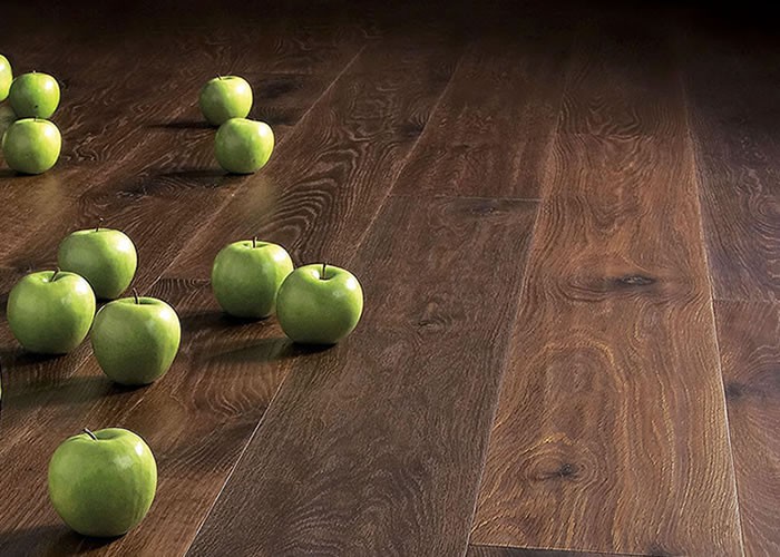 Parquet contrecollé Chêne Rustique/Campagne - 12 x 145 mm - fumé - verni mat