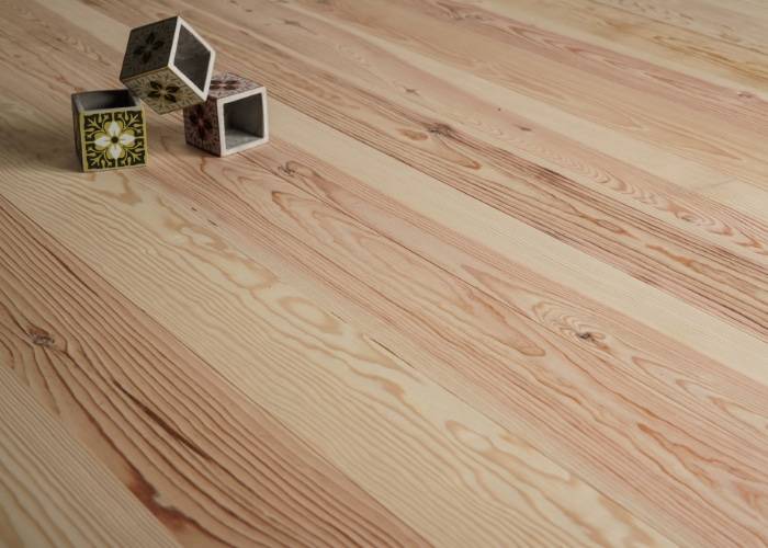 Parquet massif Pin des Landes - 23 x 100 mm - brut - petits noeuds - double face