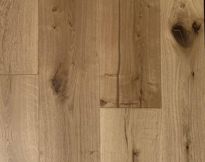 Parquet contrecollé Chêne Rustique - 14 x 220 mm - verni mat - brossé
