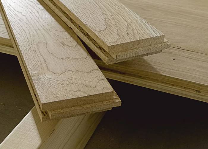 Parquet massif Chêne Campagne - 21 x 140 mm en brut - double face - pour mezzanine