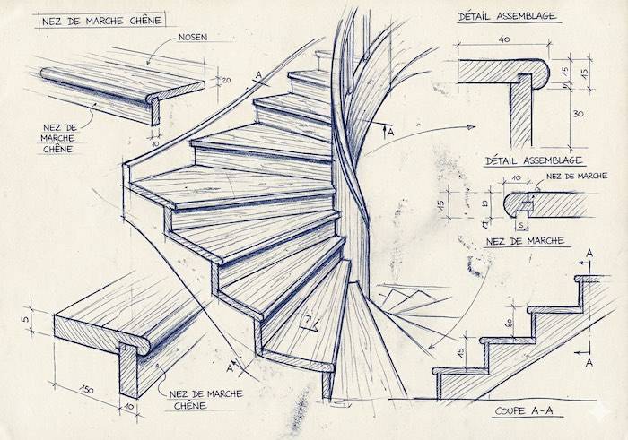 Nez de marches en Wenge ou Panga Panga
