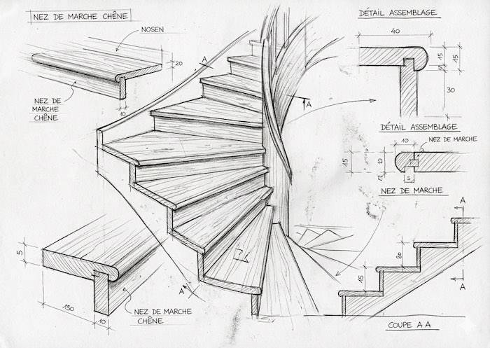 Nez de marches en Acacia, Robinier