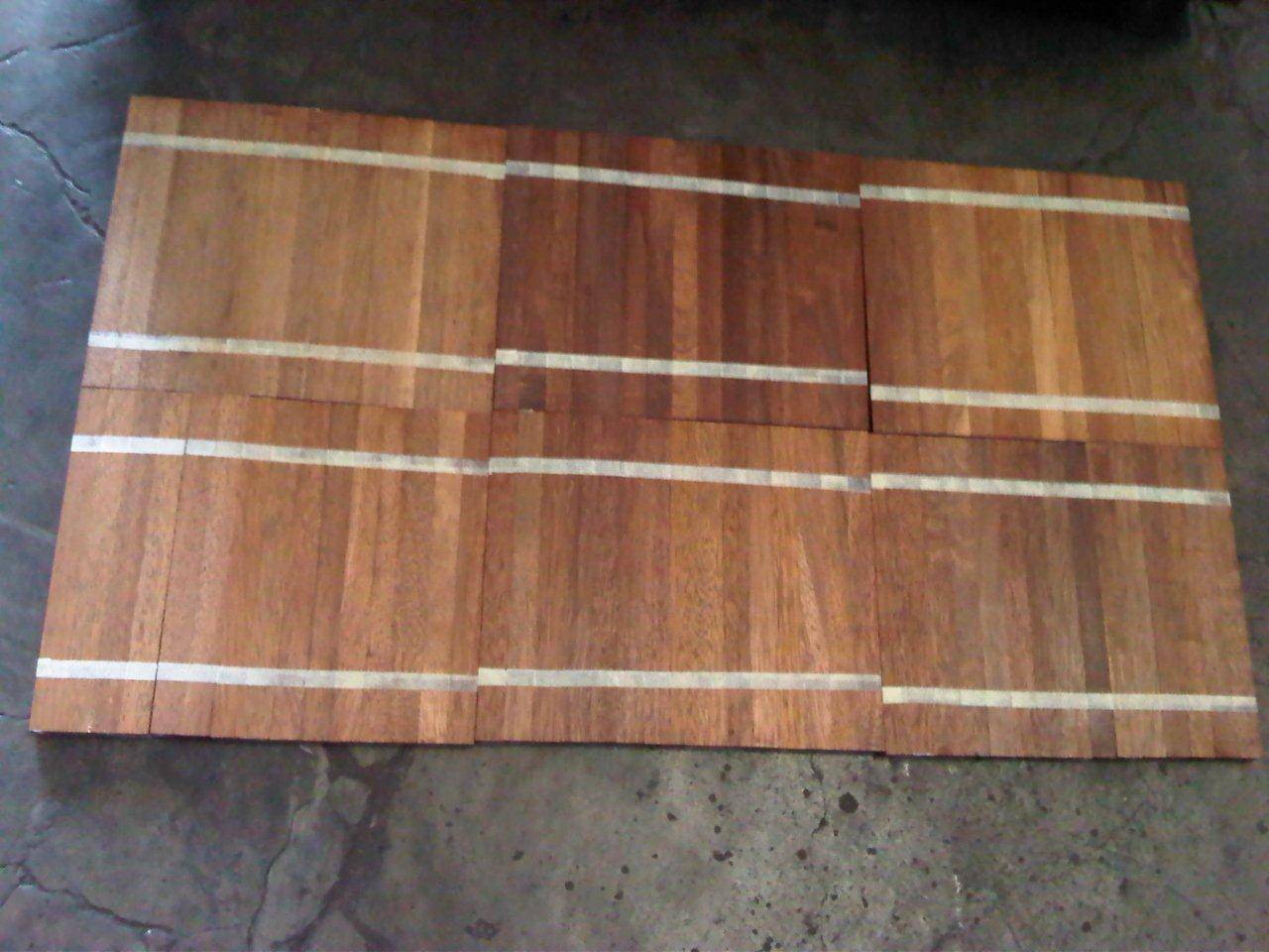 Parquet industriel Merbau - 14 x 14 x 285 mm - motif sur chants - Nancy