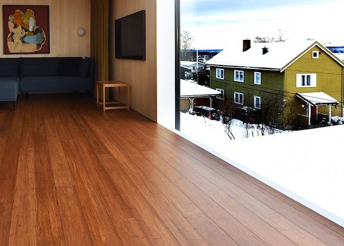 Parquet contrecollé Bambou BambooNoble Moso - 13 x 142 x 1830 mm - verni - caramel - density