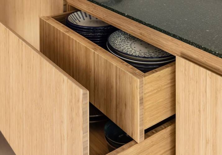 Panneau massif Bambou - 30 x 1220 x 2440 mm - naturel - vertical