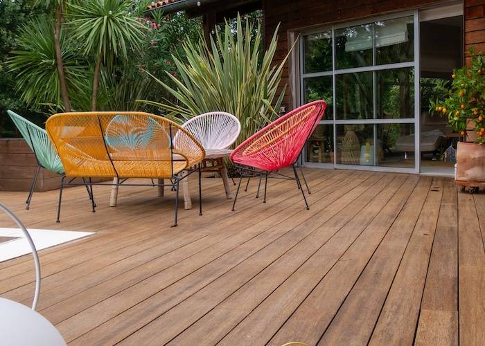 Lames de terrasse Bambou - 30 x 137 x 1850 mm - 1 rainure anti-dérapante