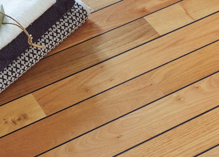 Parquet Pont de Bateau Acacia Robinier - 14 x 90 mm - brut - filet Wengé