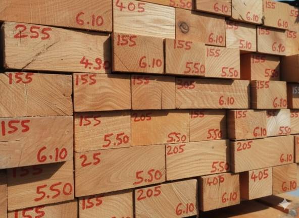 Avivé en Moabi - 65 x 155 mm - brut de sciage