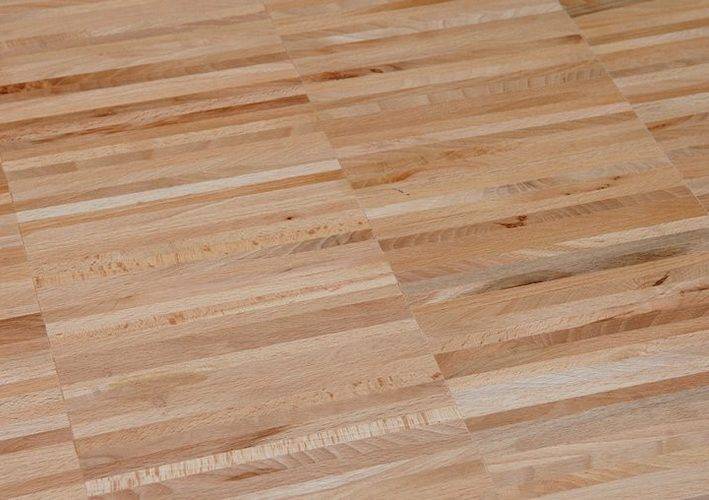 Parquet industriel Hêtre - 10 x 08 x 160 mm - légèrement étuvé - motif sur chants