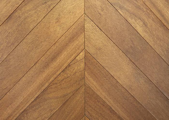 Parquet massif Iroko Point Hongrie - 14 x 90 x 500 mm - brut