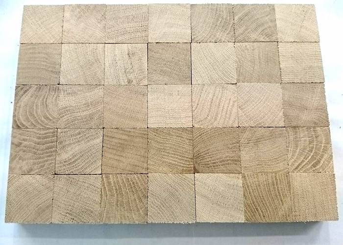 Parquet massif en bois de bout Chêne - 20 x 100 x 100 mm - brut - Montélimar