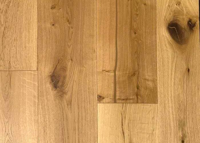 Parquet contrecollé Chêne Rustique - 14 x 220 mm - verni mat - brossé