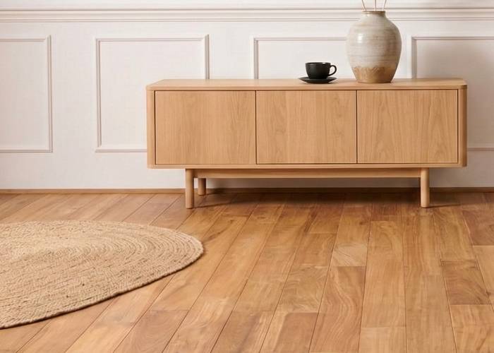 Parquet massif Teck - 15 x 90 mm - brut - Bali