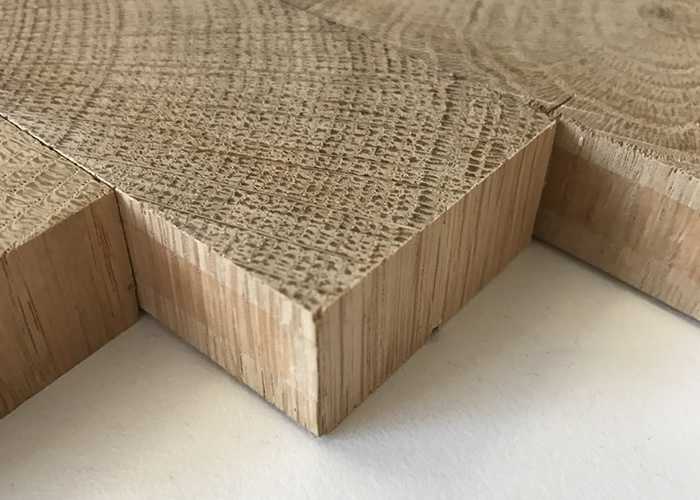 Parquet massif en bois de bout Chêne - 20 x 45 x 75 mm - brut