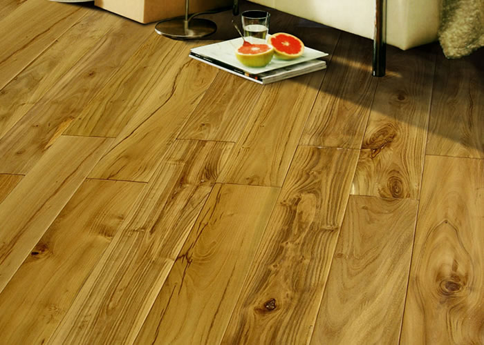 Parquet contrecollé Teck Asie - 15 x 190 mm - huilé - brossé