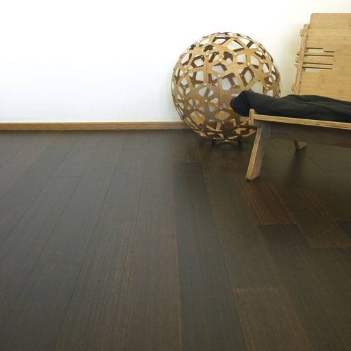 Parquet contrecollé Bambou Topbamboo Moso - 10 x 128 mm - brossé - verni - caramel - clipsable