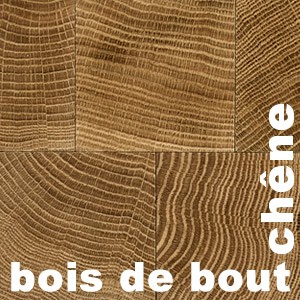 Parquet massif en bois de bout Chêne - 10 x 210 x 525 - Brut - Paves de Paris