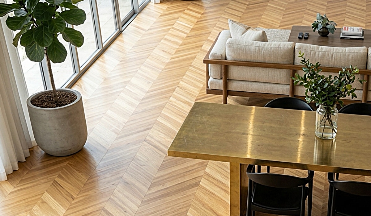 parquet point de Hongrie acacia showroom Floorz Strasbourg Sarrebourg