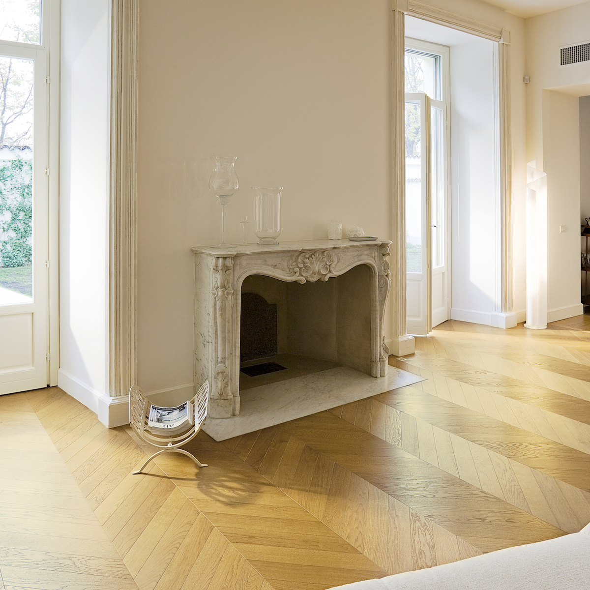 Parquet point de Hongrie chêne Premier — pose en appartement