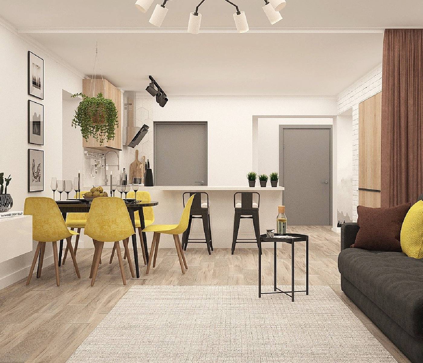 Parquet Chêne pose collée — salon lumineux — finition huilée