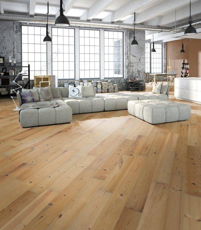 Parquet lames bois noble - salon lumineux - pose dans le sens de la longueur