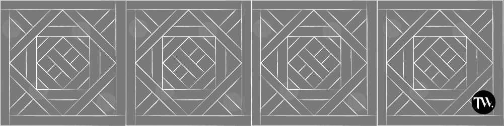 Panneau de parquet motif Aremberg droit — entrelacs géométriques sur mesure
