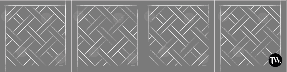 Panneau de parquet motif Versailles diagonal — dalles préassemblées chêne massif