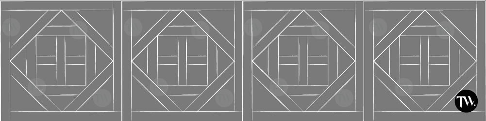 Panneau de parquet motif Montalembert — tressé central avec encadrement